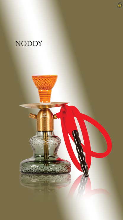 Noddy Carafe Hookah - Gold Stem / Emerald Green Base