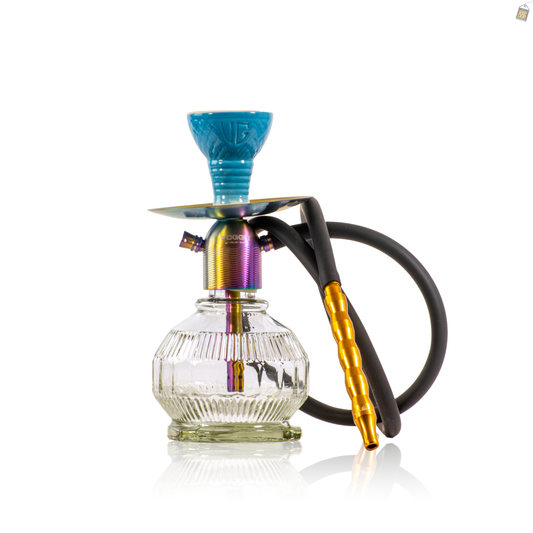 Noddy Baller Hookah - Rainbow Stem / Transparent Base
