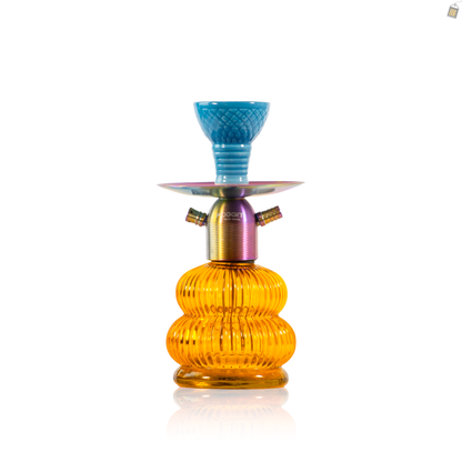 Noddy Dual Spiro Hookah - Rainbow Stem / Amber Base