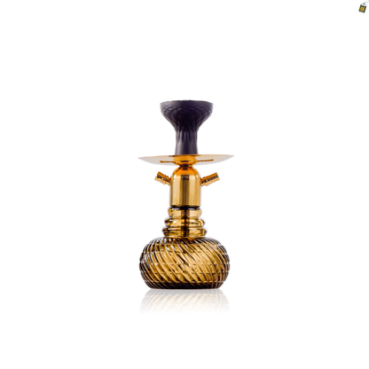 Noddy Hookah - Gold Stem / Grey Spiro Base