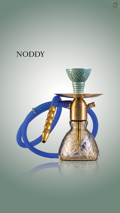 Noddy Hookah - Gold Stem / Grey Round Base