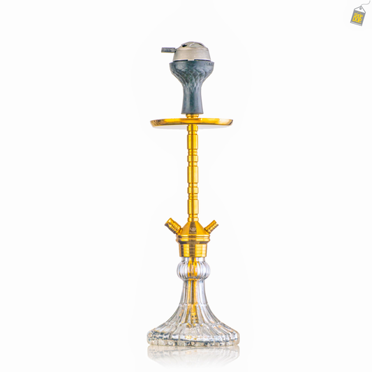 Fighter Hookah R2 2.0 - Gold Stem / Transparent Oby Base