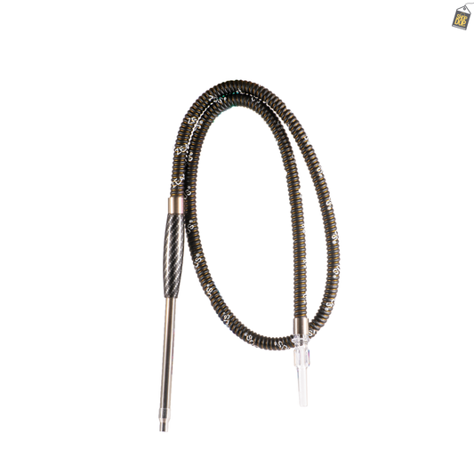 Onyx Long Handle Leather Hookah Pipe - Black