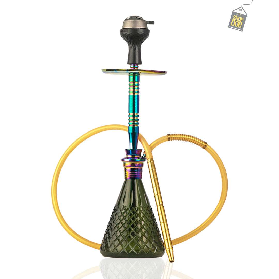 Pablo Hookah with Bag - Black Base / Rainbow Stem