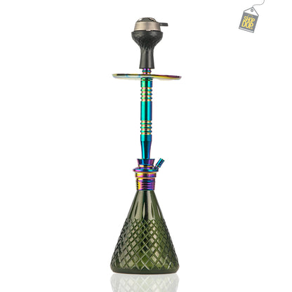 Pablo Hookah with Bag - Black Base / Rainbow Stem