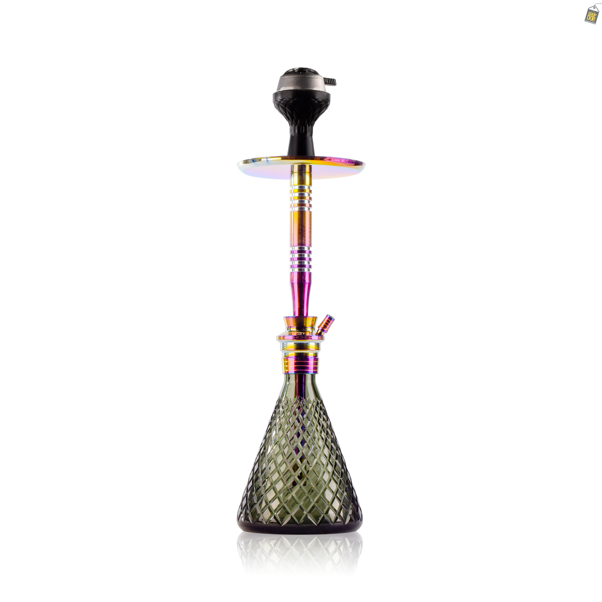 Pablo L2 Hookah with Bag - Green Base / Rainbow Stem