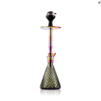 Pablo L2 Hookah with Bag - Green Base / Rainbow Stem