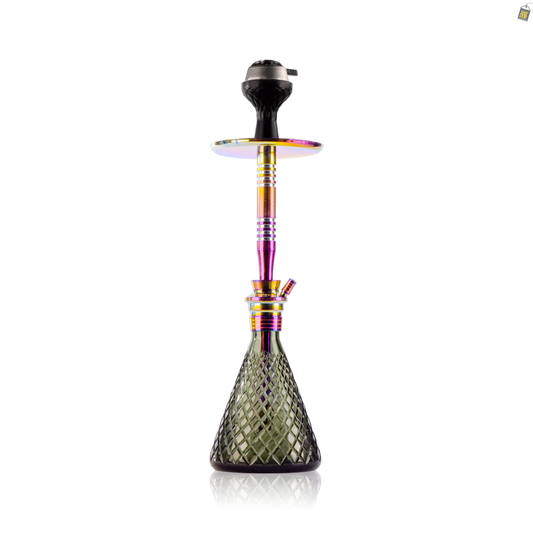 Pablo L2 Hookah with Bag - Green Base / Rainbow Stem