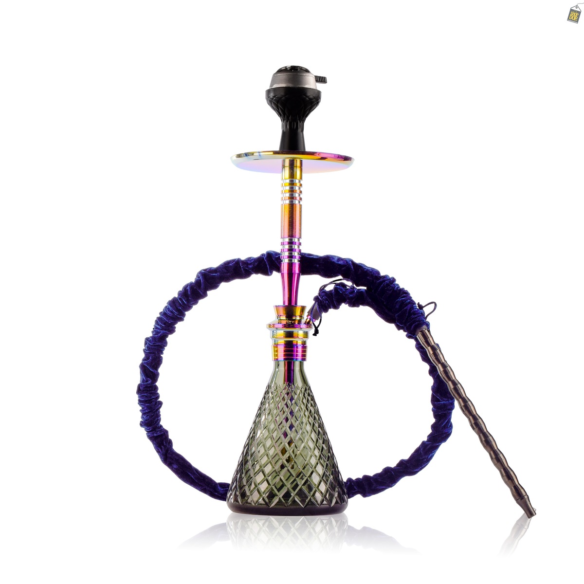 Pablo L2 Hookah with Bag - Green Base / Rainbow Stem