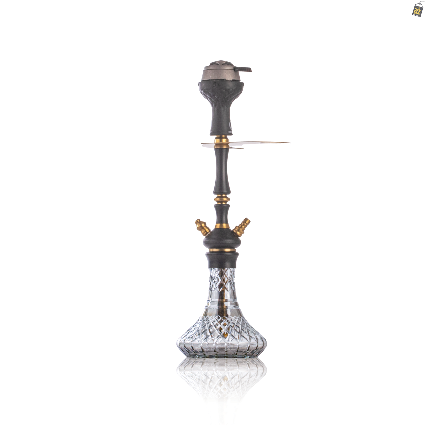 COCOYAYA Pasha Hookah - Black Stem / Transparent Base