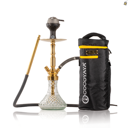 COCOYAYA Pedro Hookah with Bag - Golden Stem / CGB Trans. Base
