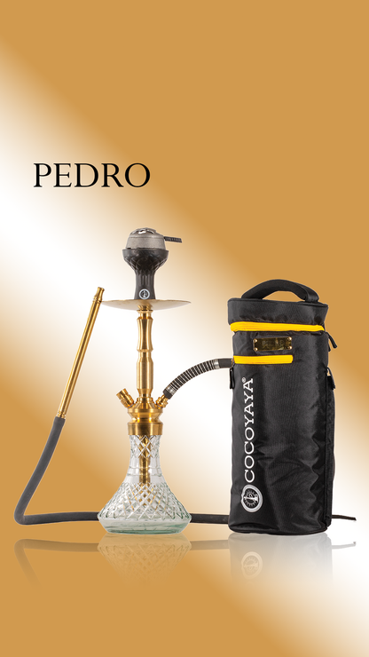 COCOYAYA Pedro Hookah with Bag - Golden Stem / CGB Trans. Base