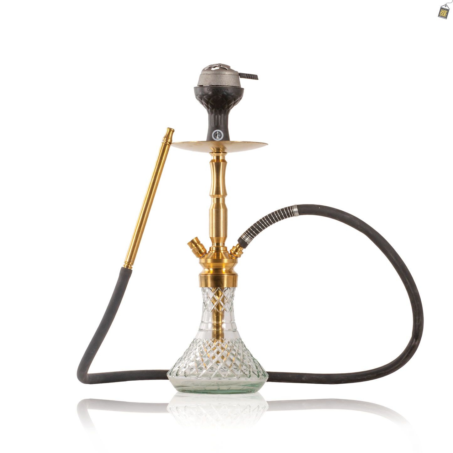 COCOYAYA Pedro Hookah with Bag - Golden Stem / CGB Trans. Base