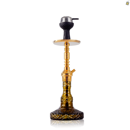 Persian Carafe Hookah with Bag - Gold Stem / Grey Base