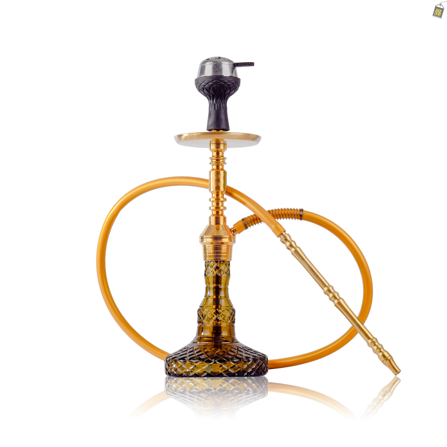 Persian Carafe Hookah with Bag - Gold Stem / Grey Base