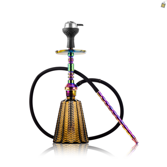 Persian Jewel Hookah with Bag - Rainbow Stem / Grey Base