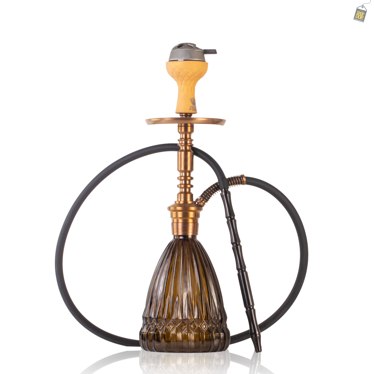 Persian Prism Hookah with Bag - Bronze Stem / Brown Base