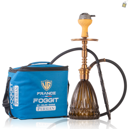 Persian Prism Hookah with Bag - Bronze Stem / Brown Base