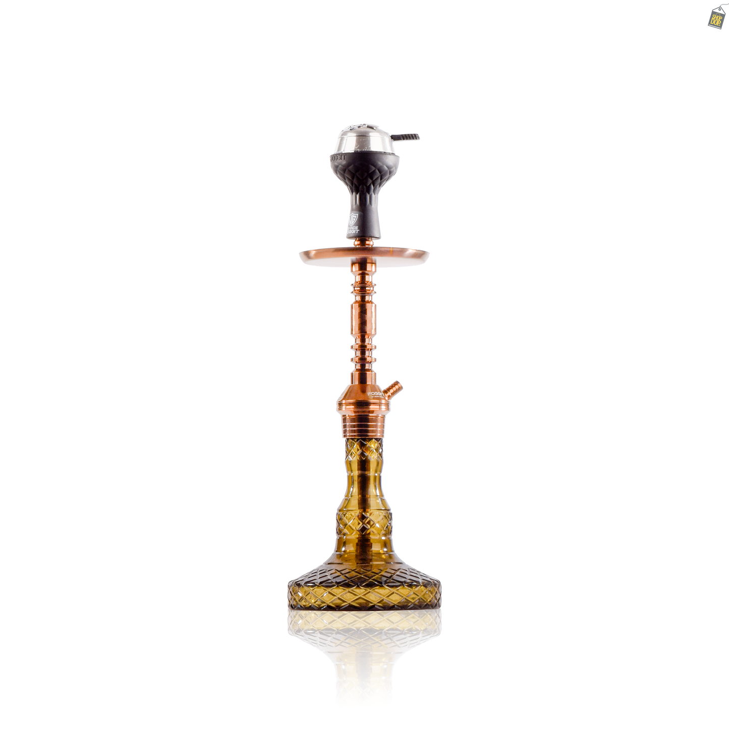 Persian Carafe 2.0 Hookah with Bag - Bronze Stem / Grey Base