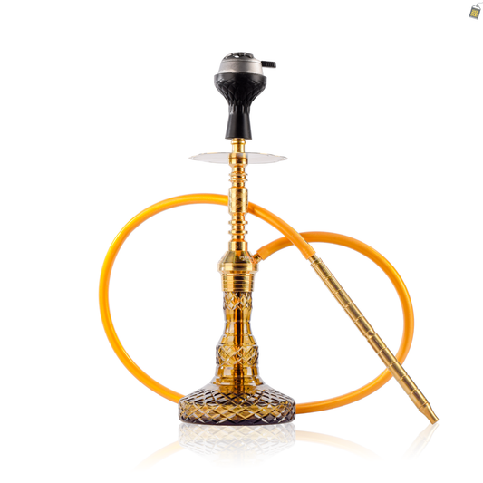 Persian Carafe 2.0 Hookah with Bag - Gold Stem / Grey Base