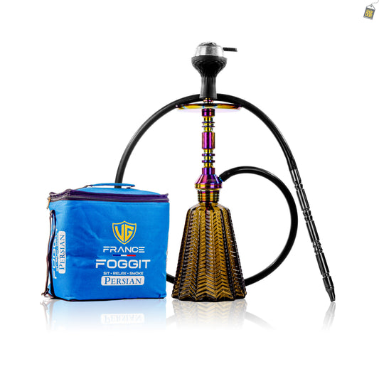 Persian Jewel 2.0 Hookah with Bag - Rainbow Stem / Grey Base