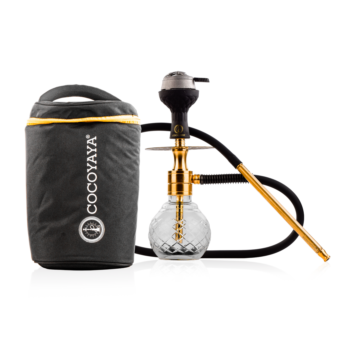 Popo Hookah - Gold Stem / Transparent Base with bag