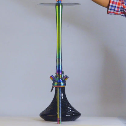 COCOYAYA King Ross Hookah - Rainbow (Black Base)