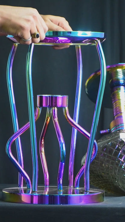 Gemstone Hookah - Rainbow Stem (Grey Base)