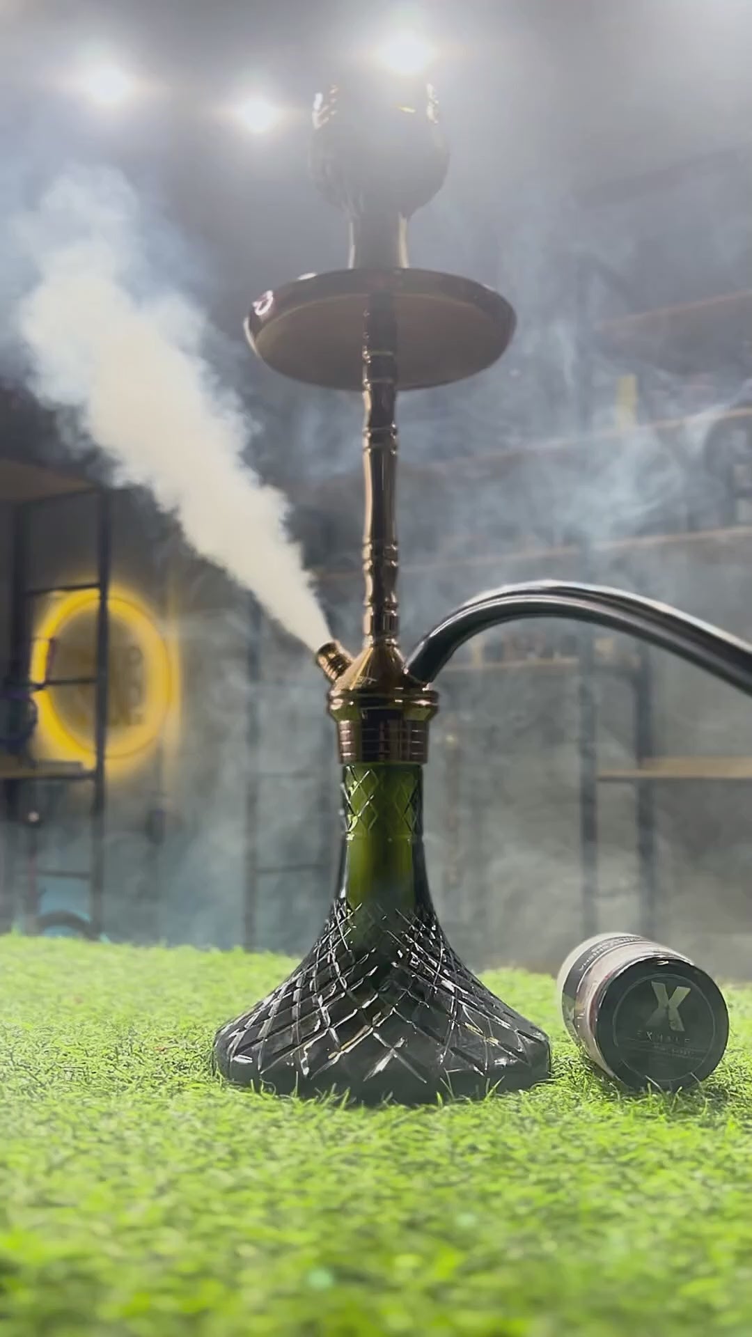 Buy Fighter Ladder 2.0 Hookah - Gold Stem / Grey Lines Base | VG