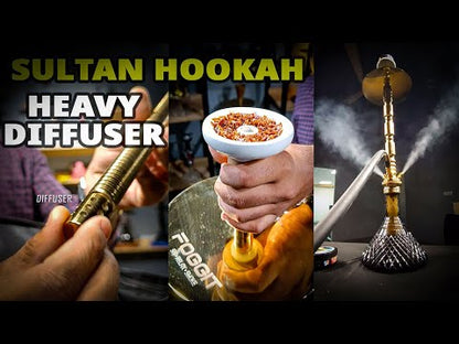 Sultan Hookah with Bags - Grey Base / Gold Stem