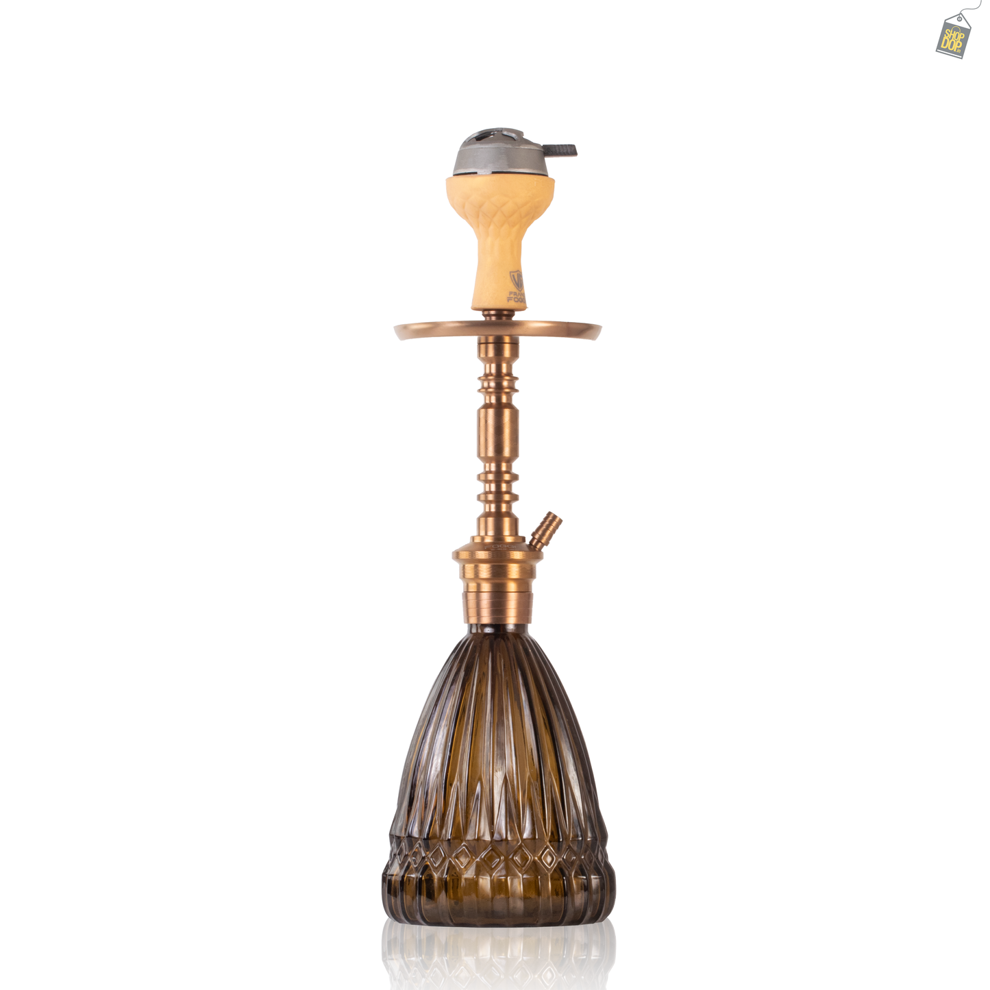 Persian Prism Hookah with Bag - Bronze Stem / Brown Base