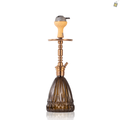 Persian Prism Hookah with Bag - Bronze Stem / Brown Base