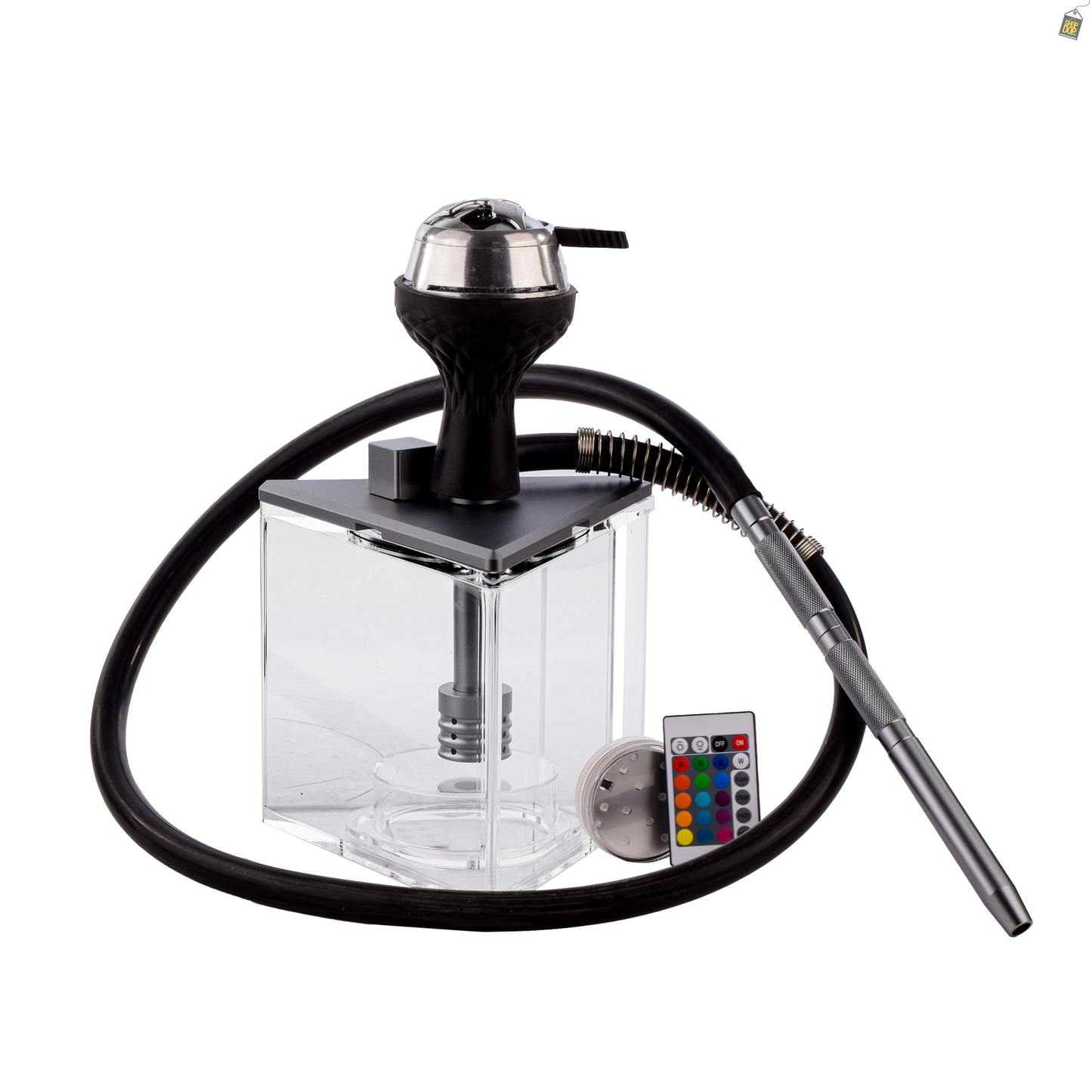 Acrylic Prism Hoob Hookah - Silver