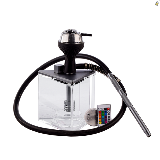 Acrylic Prism Hoob Hookah - Silver