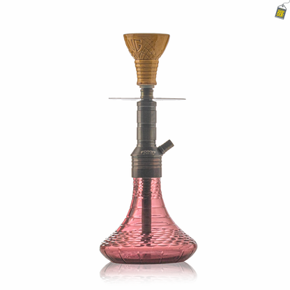 Noddy 007 Night Fire Hookah with Bag - Black Stem / Purple Vertigo Base