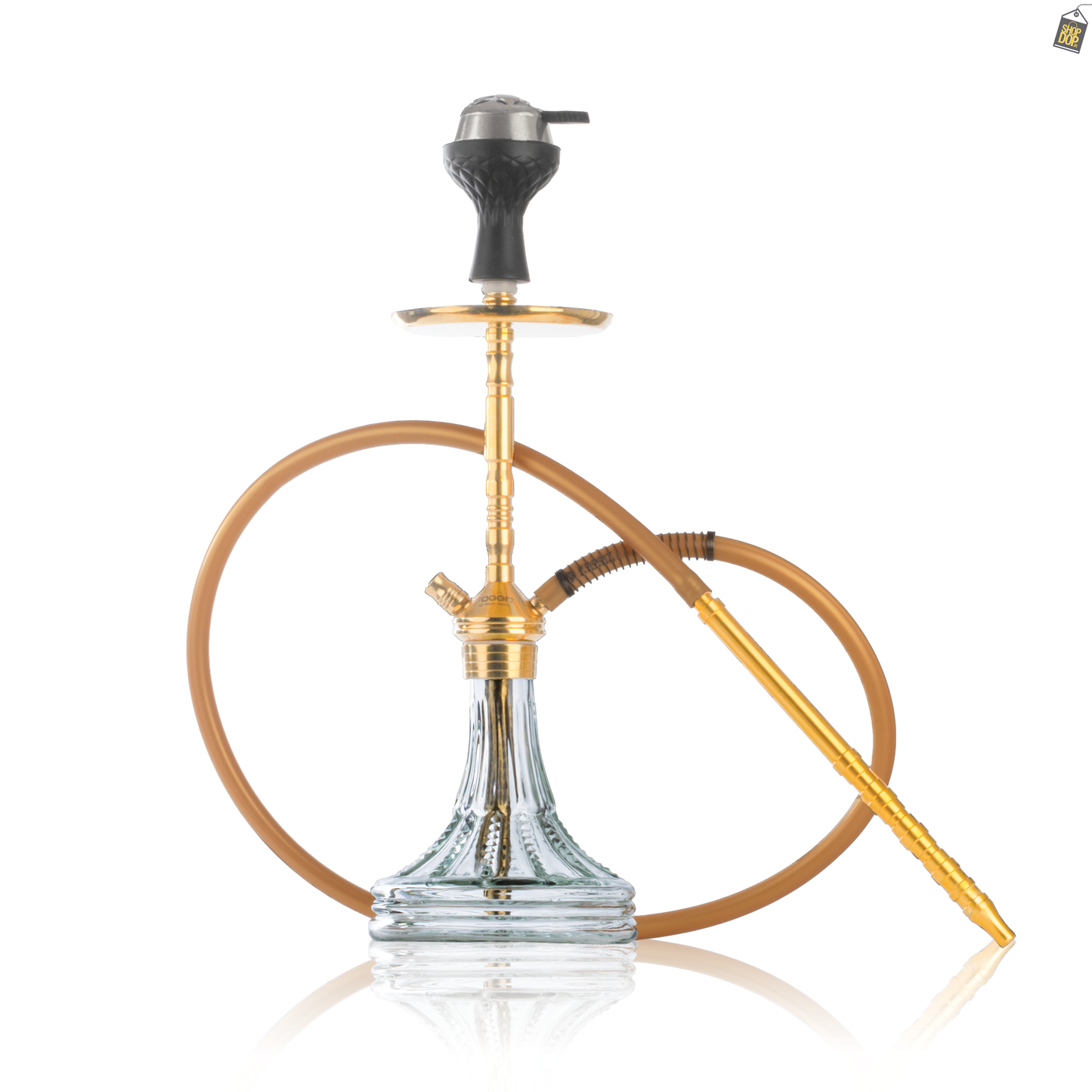 Fighter Hookah R2 - Gold Stem / Transparent Asterisk Base