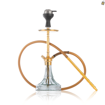 Fighter Hookah R2 - Gold Stem / Transparent Asterisk Base