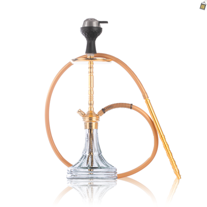Fighter Hookah R2 - Gold Stem / Transparent Asterisk Base