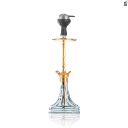 Fighter Hookah R2 - Gold Stem / Transparent Asterisk Base