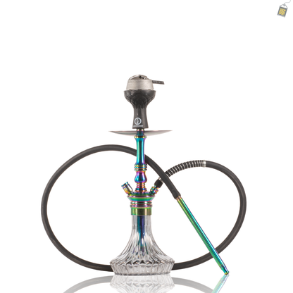 COCOYAYA Madrid Hookah with Bag - Rainbow Stem / Grey Base