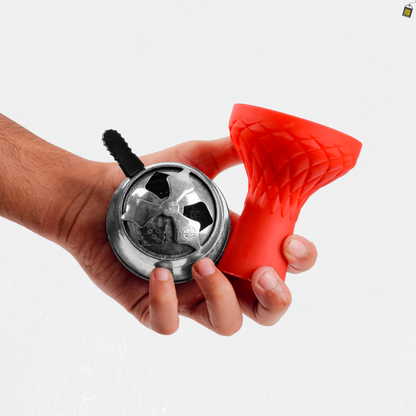 Red Silicon Chillum + HMD Device Combo