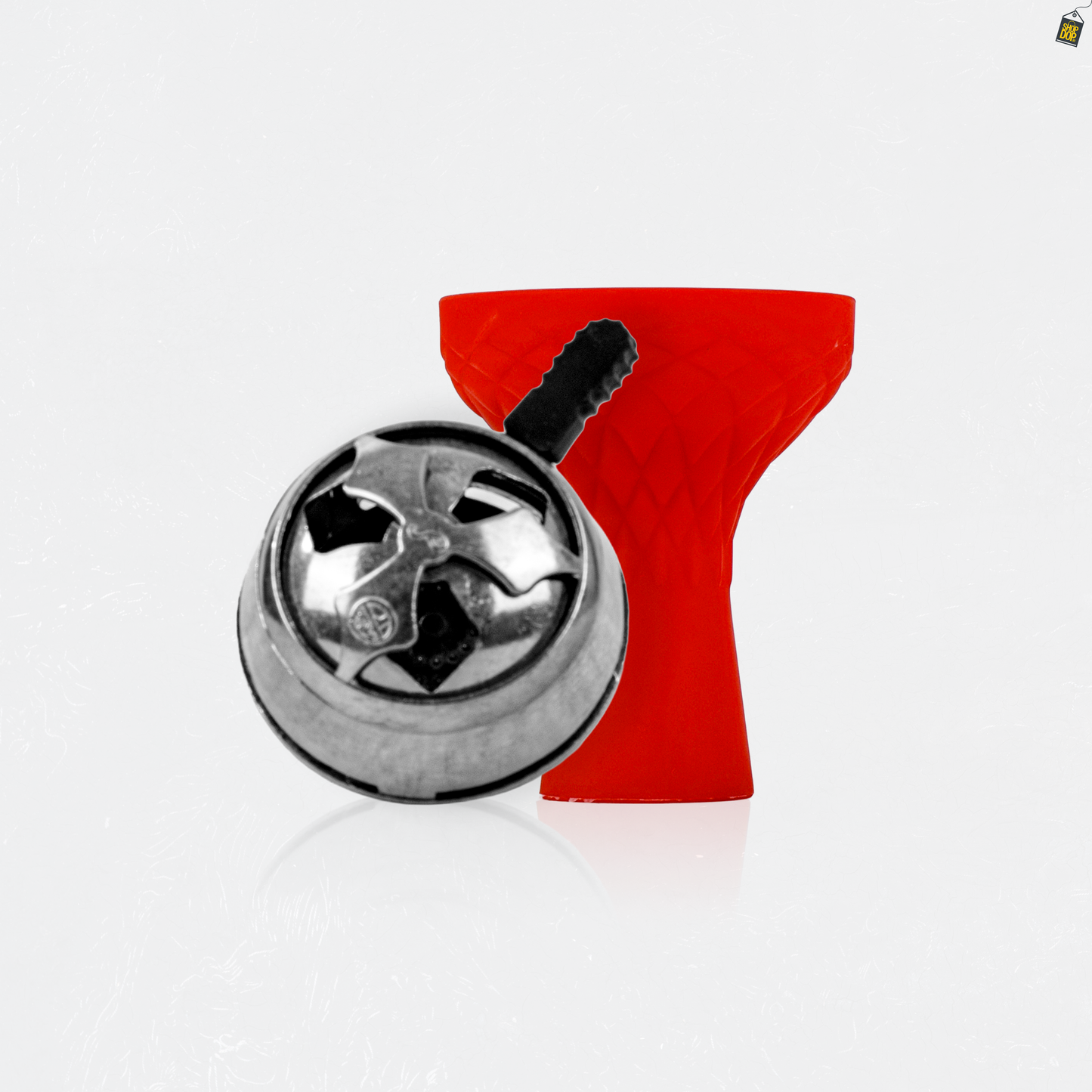 Red Silicon Chillum + HMD Device Combo