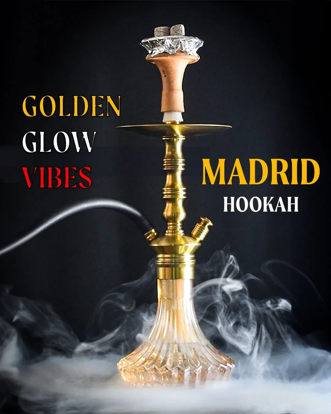 COCOYAYA Madrid Hookah - Golden (Gold Base)