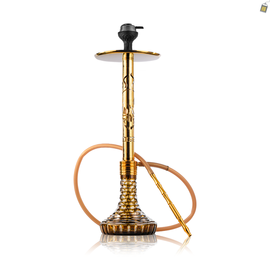 VG Romeo Vault Hookah - Gold Skull Stem / Grey Base