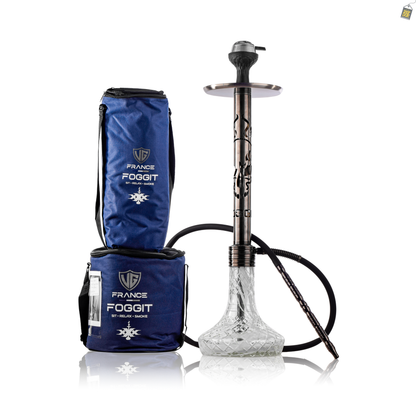 VG Romeo Vault Hookah - Gun Metal Skull Stem / Transparent Base