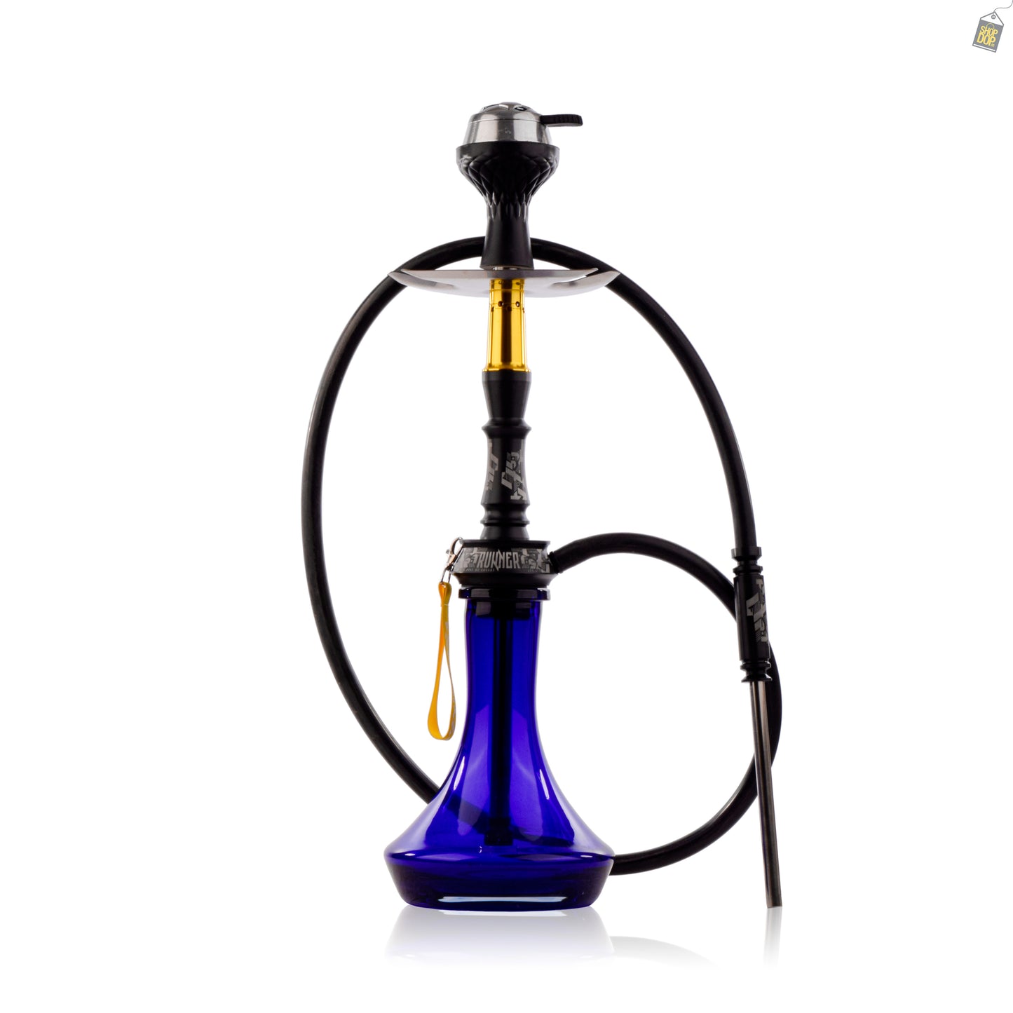Runner Hookah - Golden Stem / Blue Base
