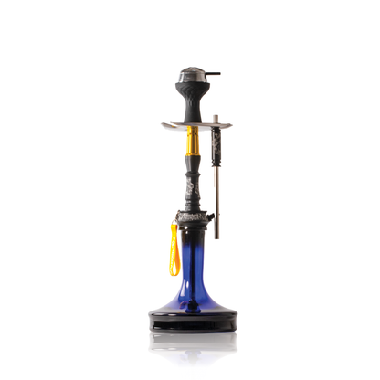 Runner Hookah - Golden Stem / Blue Base