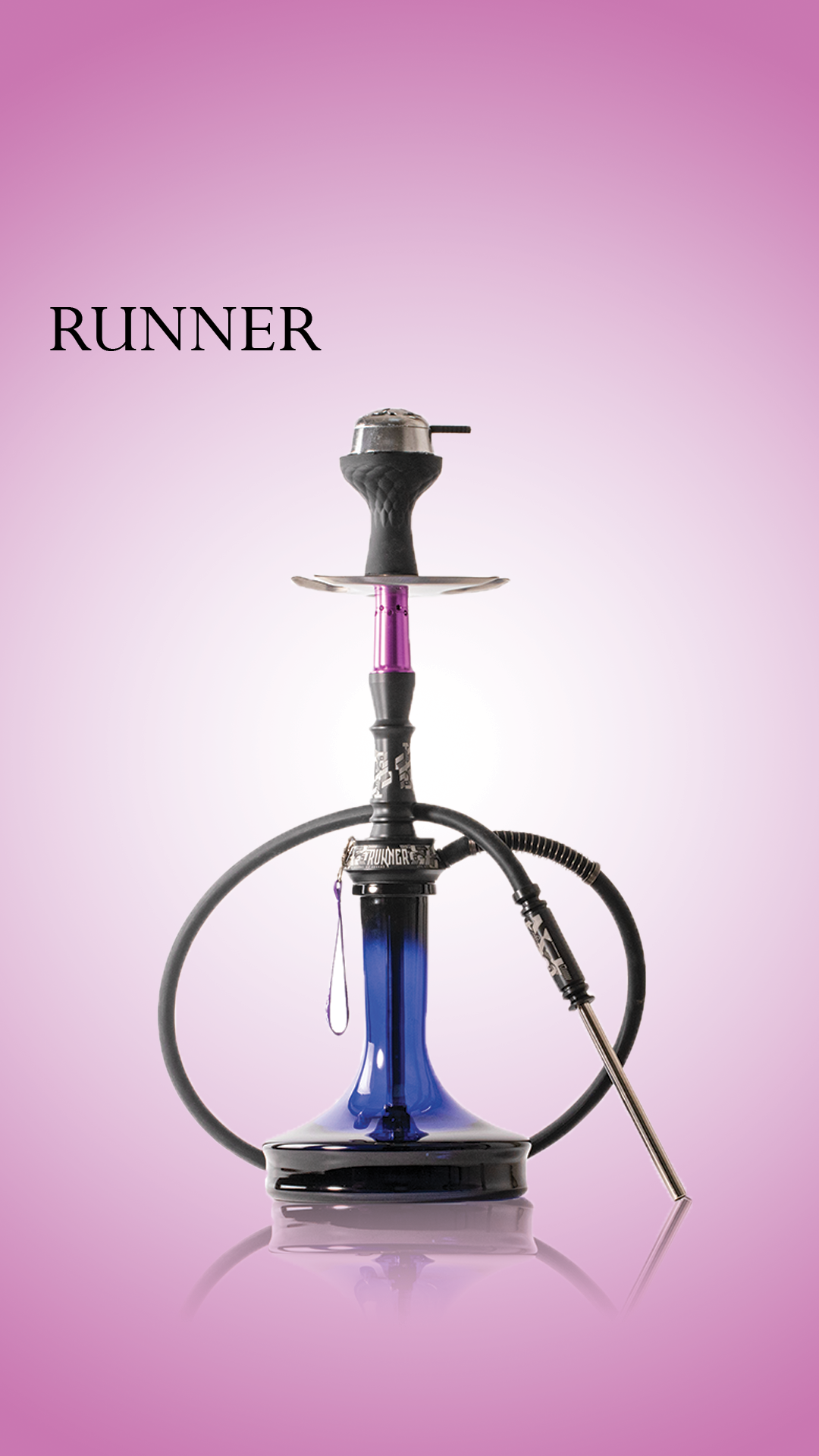 Runner Hookah - Purple Stem / Blue Base