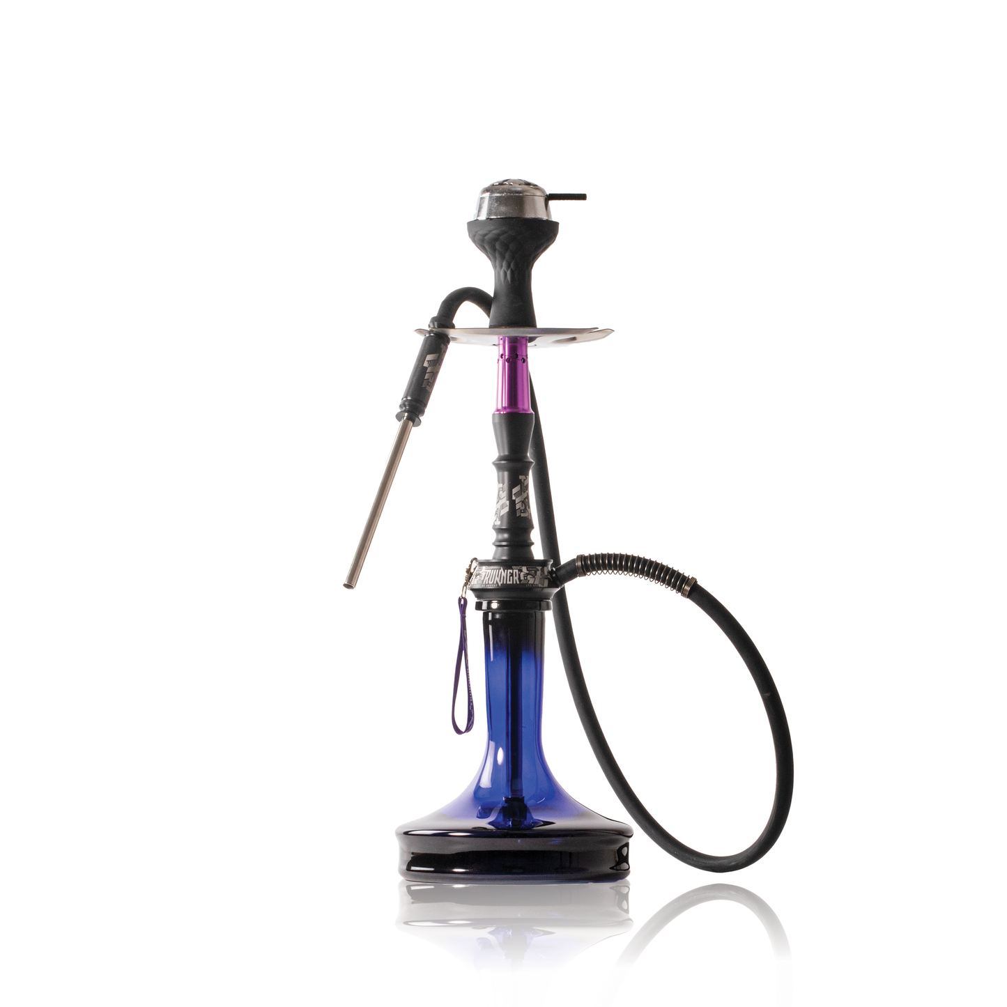 Runner Hookah - Purple Stem / Blue Base
