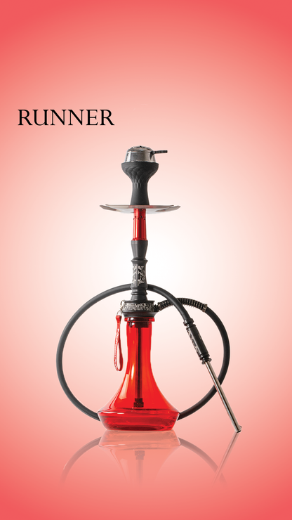 Runner Hookah - Red Stem / Red Base